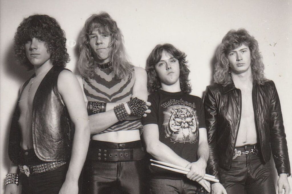 Metallica band members in the 80s